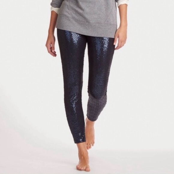 Navy Sequin Leggings - Picture 1 of 3